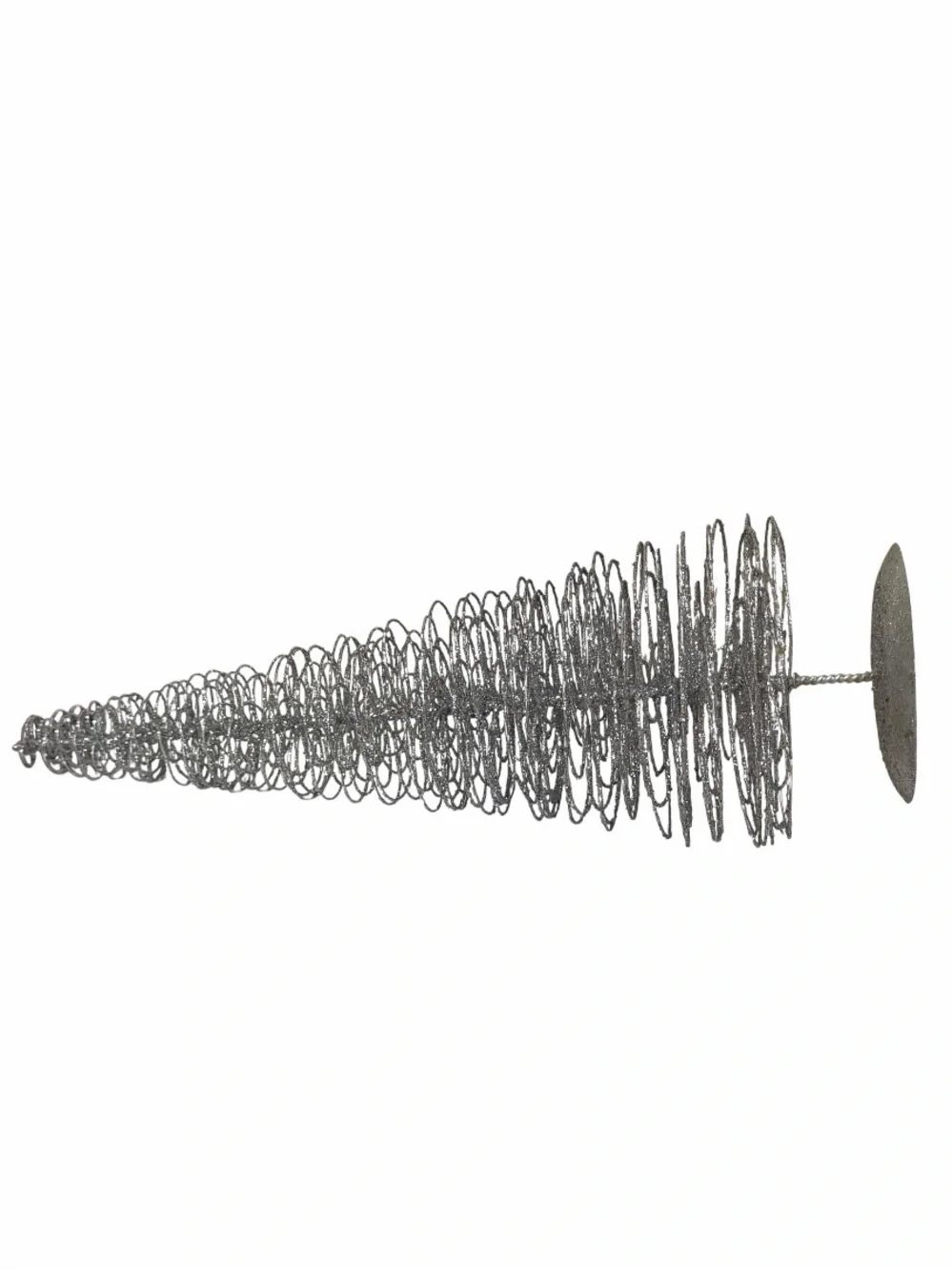Crate&Barrel Metallic Silver Spiral Wire Decorative Tabletop Christmas Tree 20”